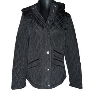 Donna Karan New York Quilted Hooded Black Jacket (NWOT) – M